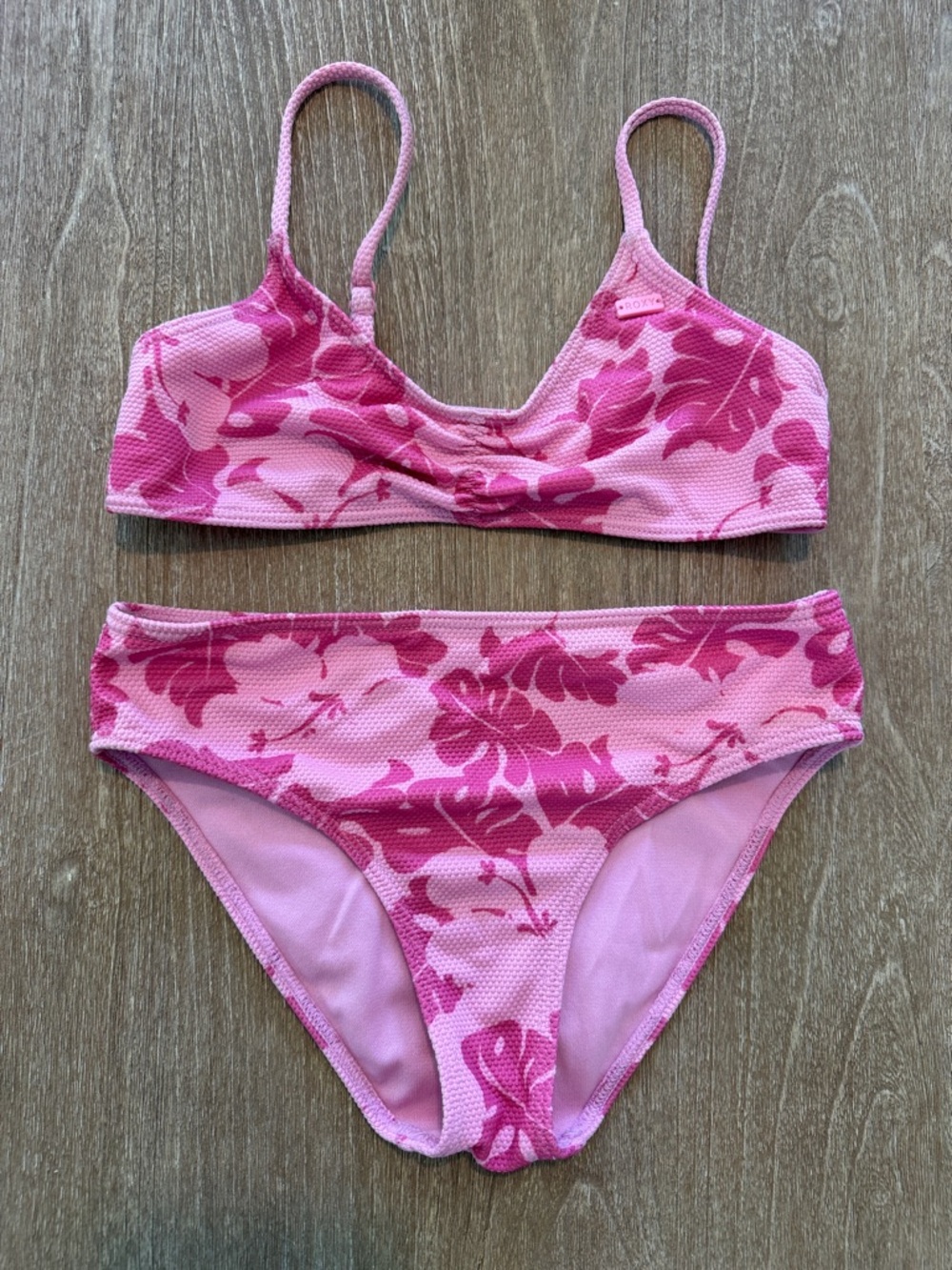 Roxy Pink Floral Two-Piece Bikini Set 10